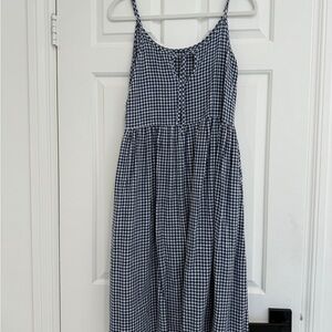 CP Shades Blue and White Gingham Midi Dress